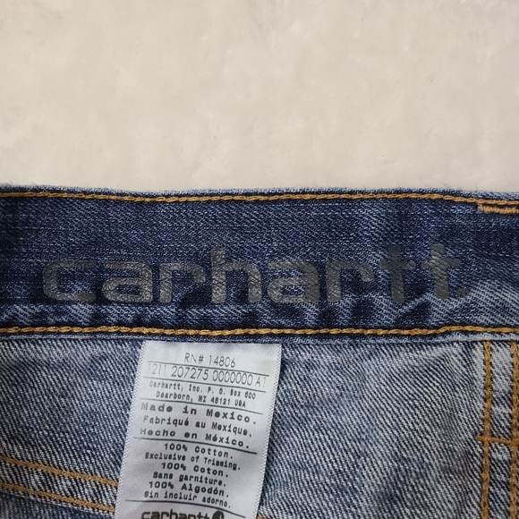 Carhartt men's blue relaxed fit bootcut casual denim streetwear jeans, Sz 32 - Picture 10 of 14